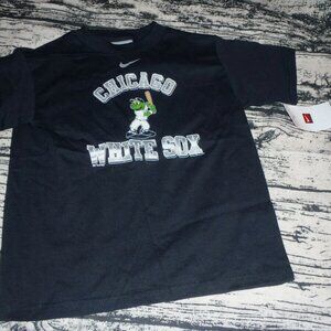 Nike Team Chicago White Sox Boys Size  7 Short Sleeve Black Shirt NWT